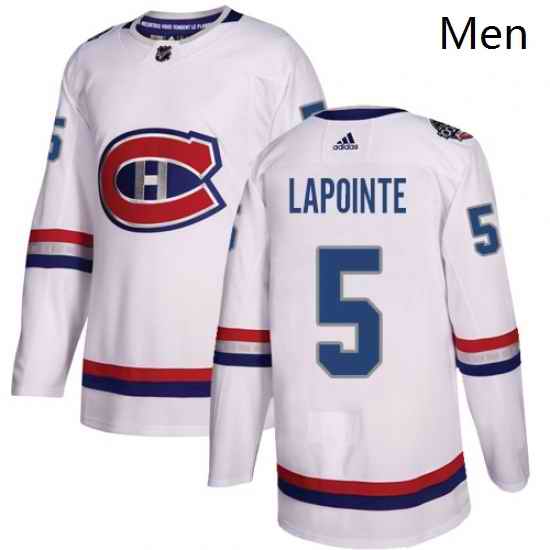 Mens Adidas Montreal Canadiens 5 Guy Lapointe Authentic White 2017 100 Classic NHL Jersey